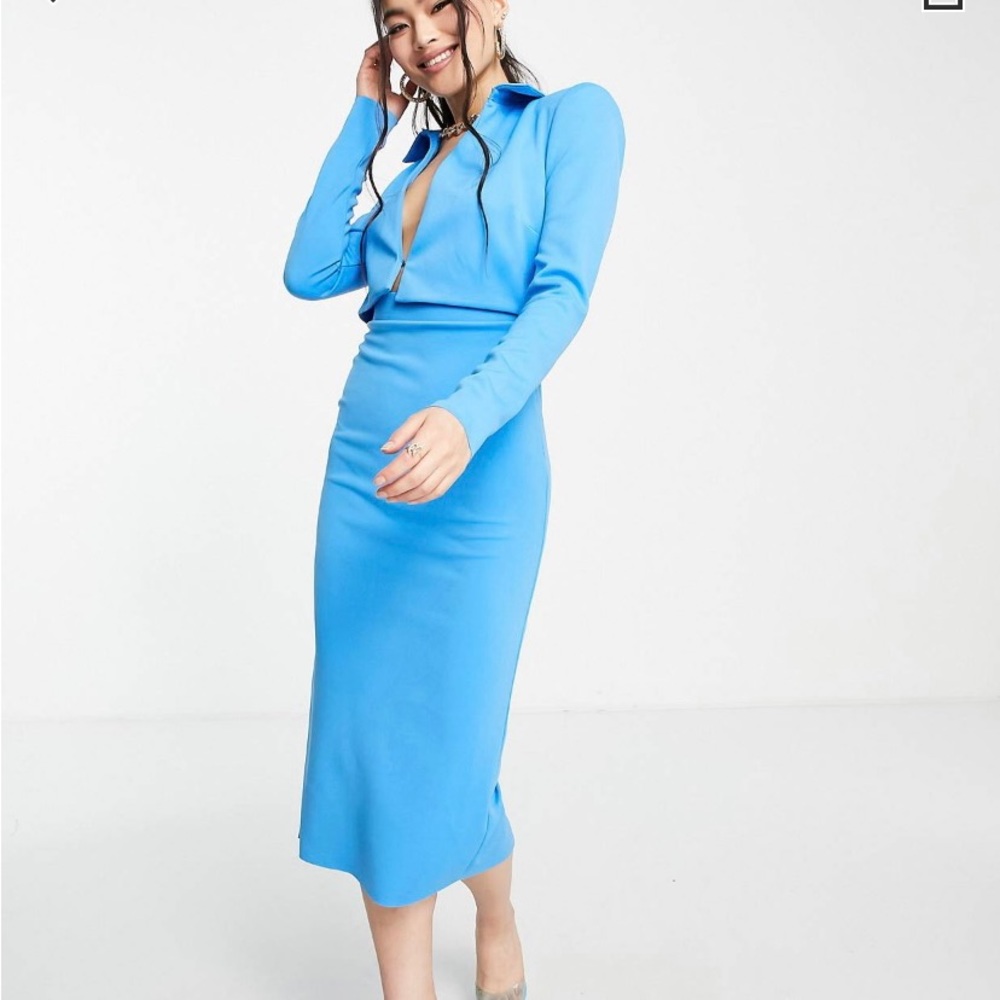 NWT asos blue pencil dress